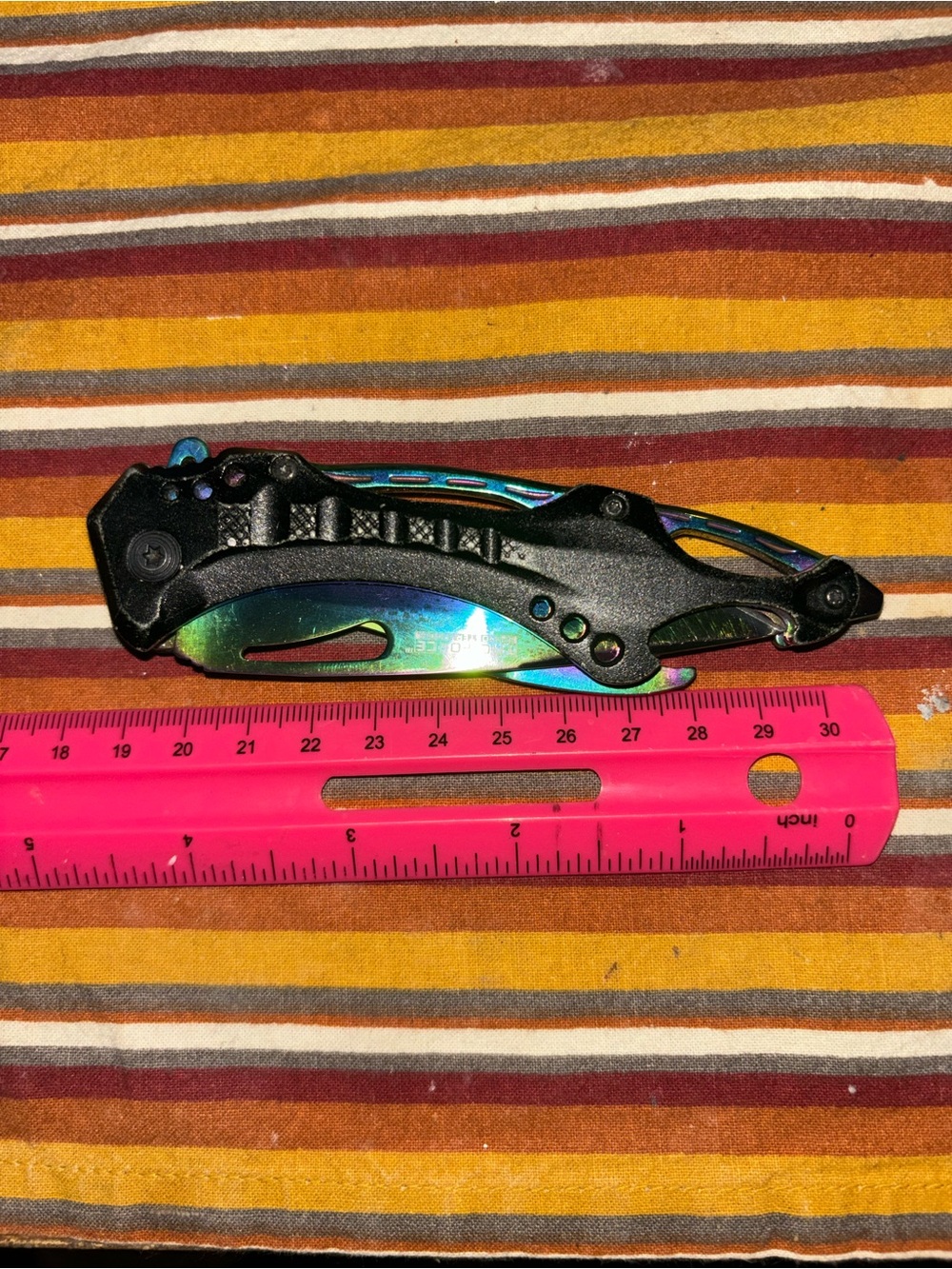 Multicolor Rainbow Folding Pocket Knife for Men